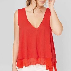 Free People Peachy Distressed Tank Top